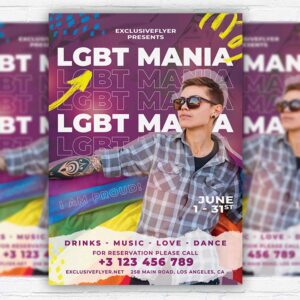 Download LGBT Mania - Flyer PSD Template | ExclusiveFlyer