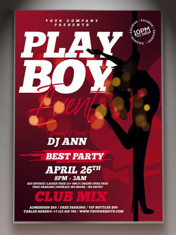 Download Playboy Event Card Printable Template 1