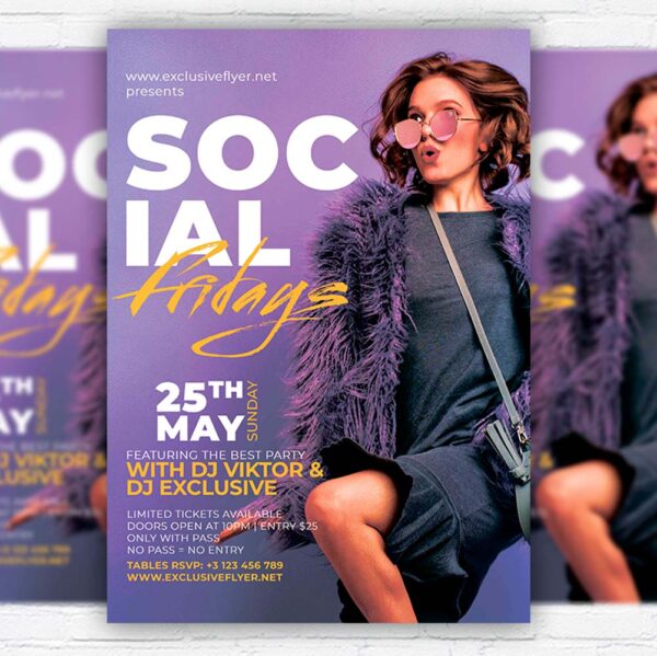 Download Social Fridays - Flyer PSD Template | ExclusiveFlyer