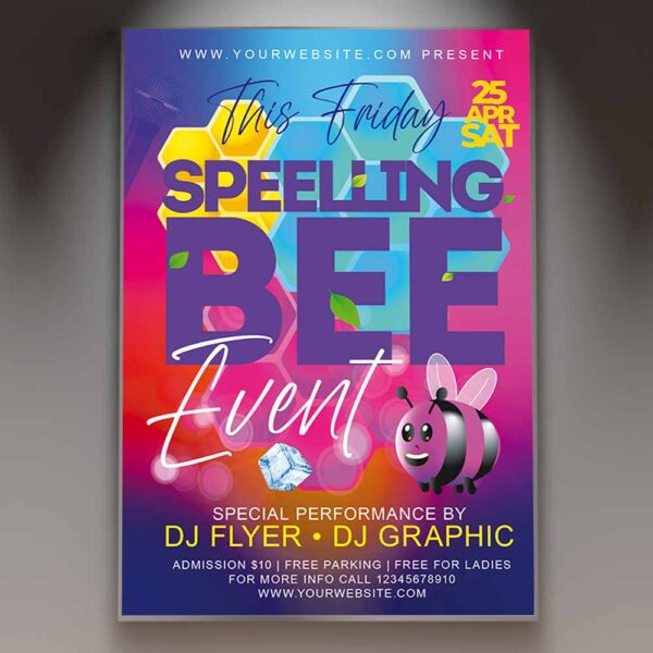 Download Speelling Bee Event Card Printable Template 1