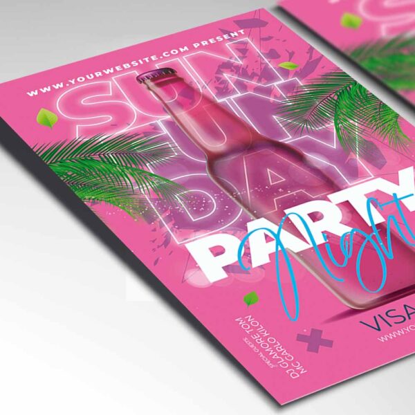 Sunday Funday Party Card Printable Template Psdmarket 