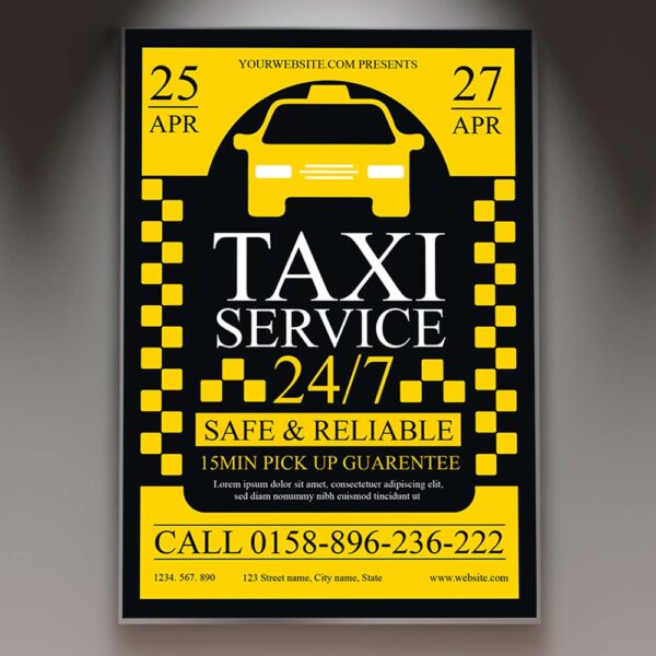 Download Taxi Service Card Printable Template 1