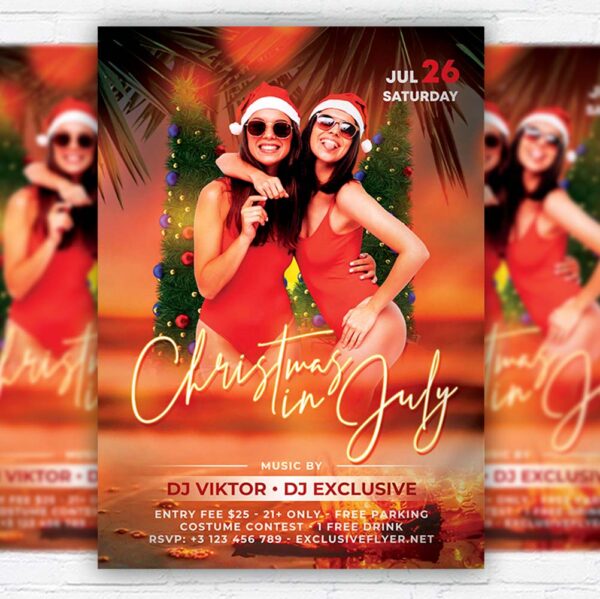 Download Christmas in July Bash - Flyer PSD Template | ExclusiveFlyer