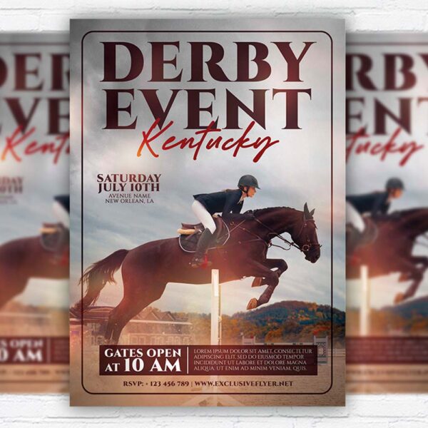 Download Kentucky Derby Party - Flyer PSD Template | ExclusiveFlyer