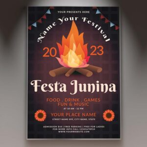 Download Festa Junina Fest Card Printable Template 1