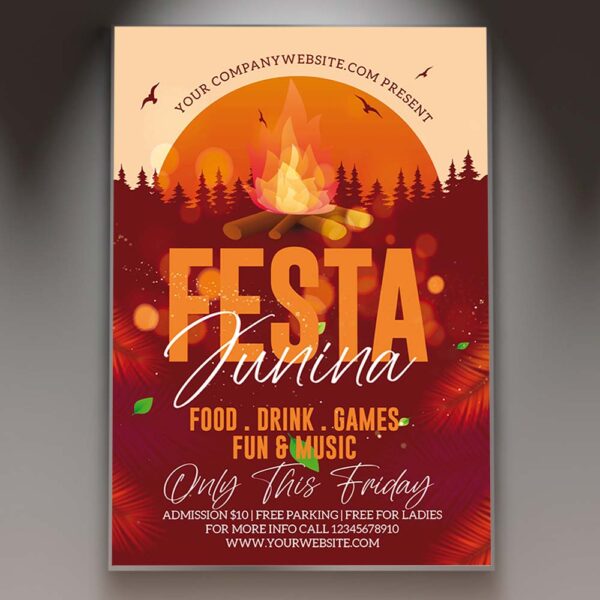 Download Festa Junina Festival Card Printable Template 1