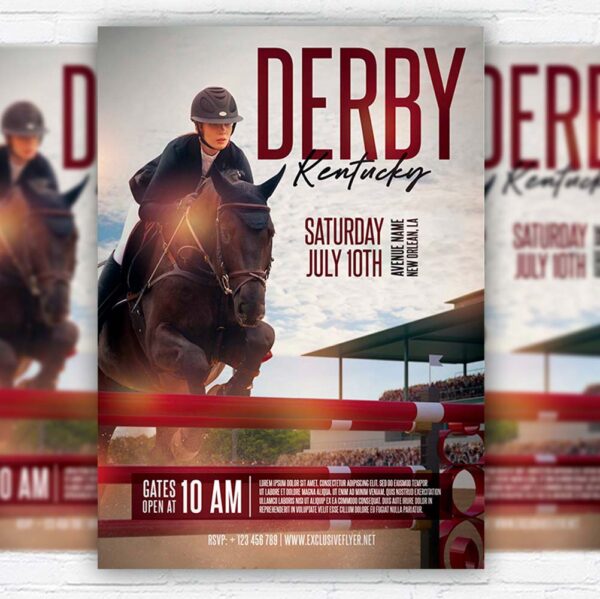 Download Kentucky Derby Day - Flyer PSD Template | ExclusiveFlyer