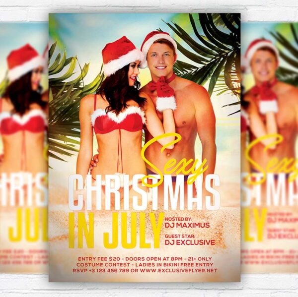 Download Sexy Christmas in July - Flyer PSD Template | ExclusiveFlyer