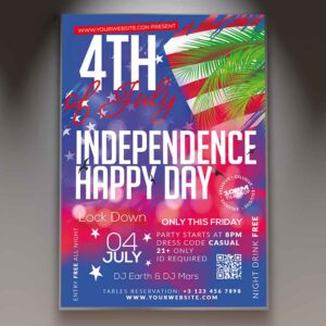 Download 4th Independence Day Card Printable Template 1