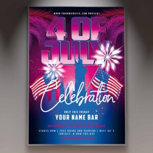 Download 4th of July Celebration Card Printable Template 1