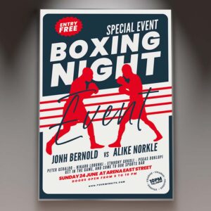 Download Boxing Night Event Card Printable Template 1