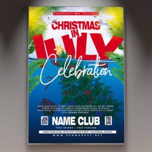 Download Christmas in July Card Printable Template 1