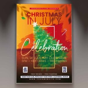 Download Christmas in July Celebration Card Printable Template 1