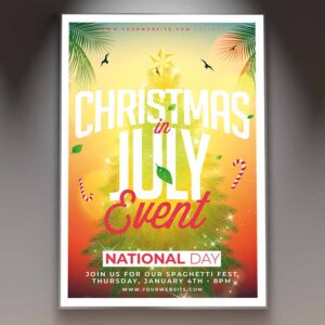 Download Christmas in July Event Card Printable Template 1