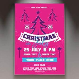 Download Club Christmas in July Card Printable Template 1