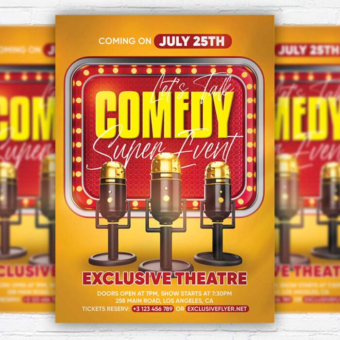 Download Comedy Event - Flyer PSD Template | ExclusiveFlyer