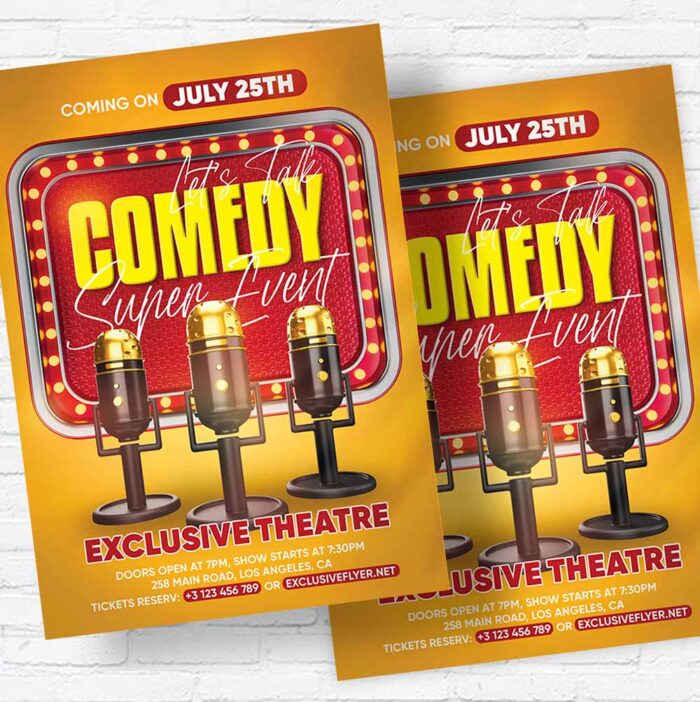 Download Comedy Event - Flyer PSD Template | ExclusiveFlyer