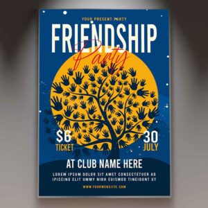 Download Friendship Party Card Printable Template 1