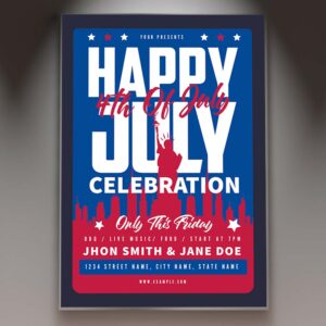 Download Happy 4th of July Card Printable Template 1