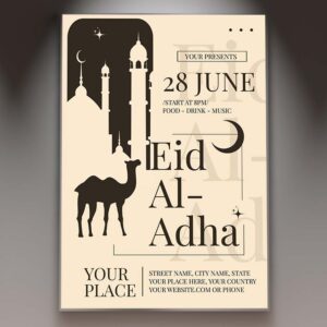 Download Happy Eid Al-Adha Card Printable PSD Template 1