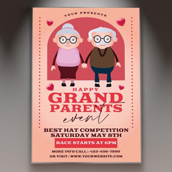 Happy Grandparents Day Card Printable Template PSDmarket