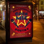 Download Open Mic Poetry Card Printable PSD Template 3