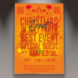 Download Party Christmas in July Card Printable Template 1