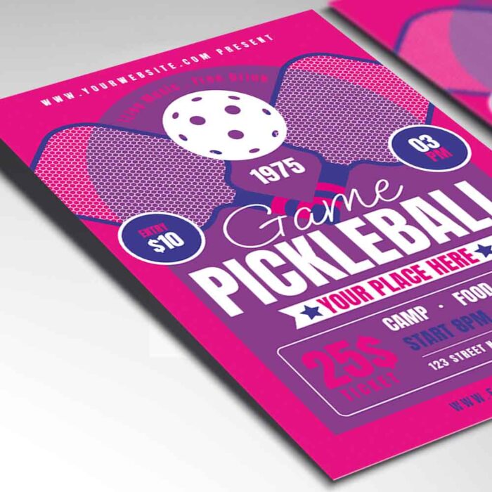 Download Pickleball Sport Game Card Printable PSD Template 2