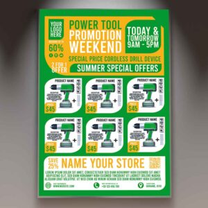 Download Promo Power Tools Shop Card Printable PSD Template 1