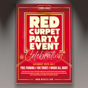 Download Red Carpet Event Card Printable PSD Template 1