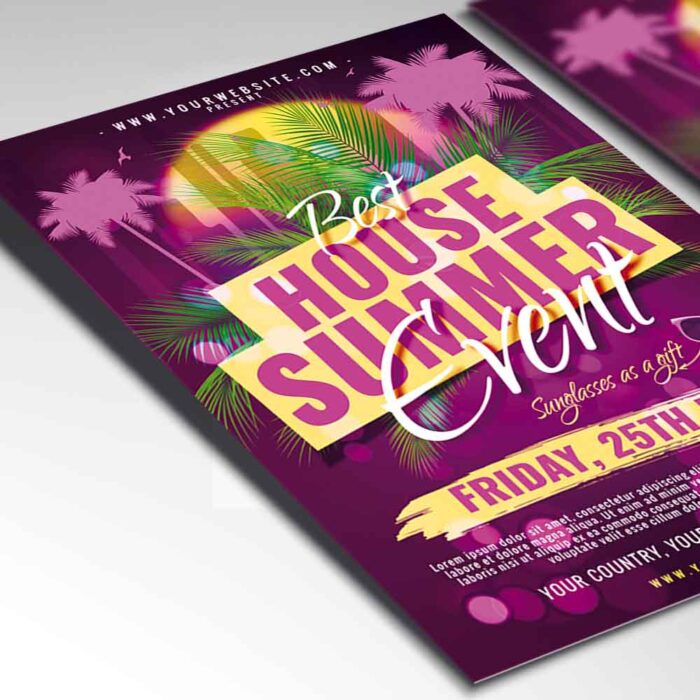 Download Summer Friday Card Printable PSD Template 2