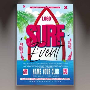 Download Surf Event Card Printable Template 1