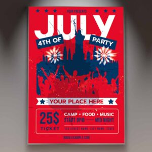 Download USA Day Event Card Printable Template 1