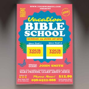 Download Vacation Bible School Card Printable Template 1