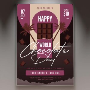 Download World Chocolate Day Event Card Printable Template 1