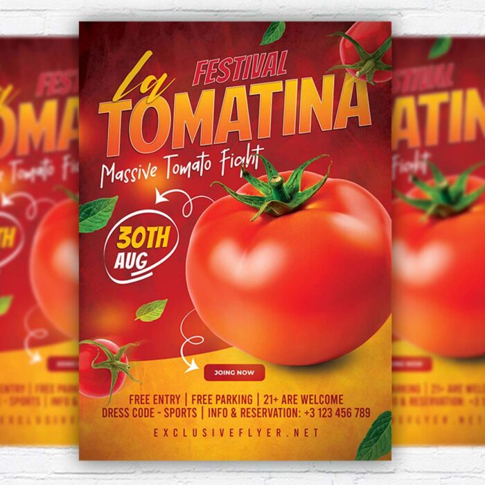 Download La Tomatina Event- Flyer PSD Template | ExclusiveFlyer