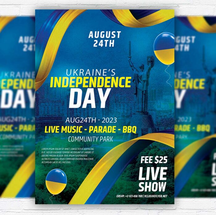 Download Ukraine Independence Day - Flyer PSD Template | ExclusiveFlye