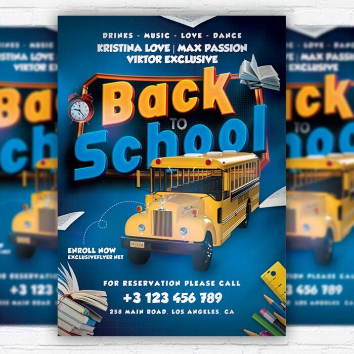 Download Back to School Bash - Flyer PSD Template | ExclusiveFlyer