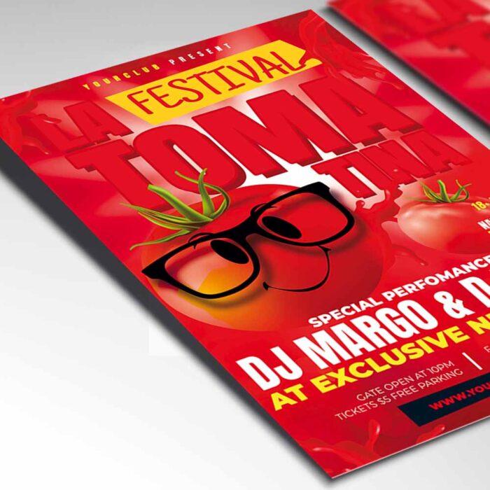 Download La Tomatina Festival Card Printable PSD Template 2