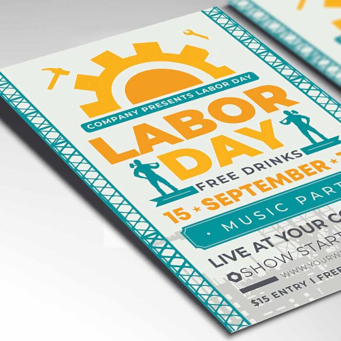 Download Labor Day in USA Card Printable PSD Template 2