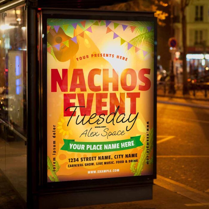 Nachos Tuesday Card Printable PSD Template | PSDmarket