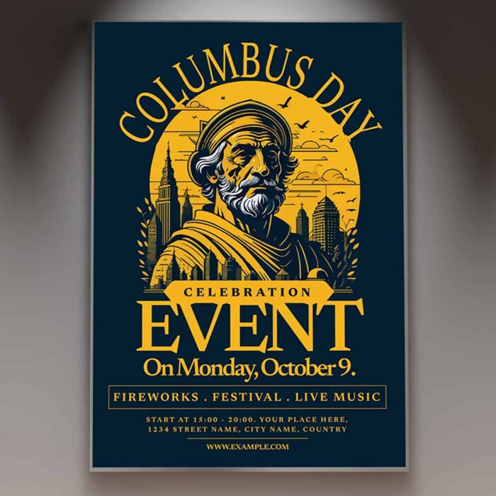 Download Columbus Day Event Card Printable PSD Template 1