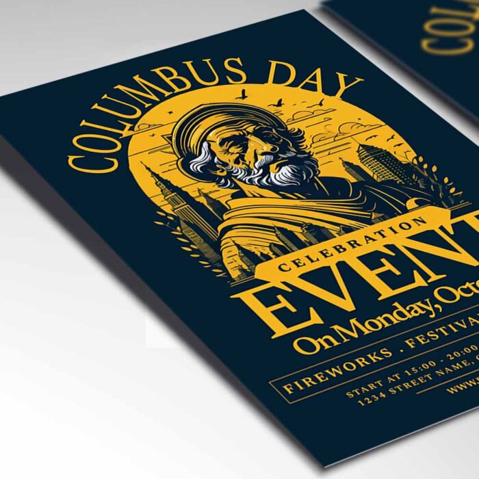 Download Columbus Day Event Card Printable PSD Template 2