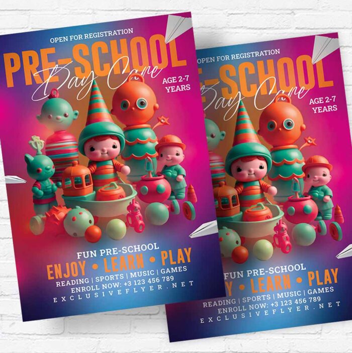 Download Pre-School Day Care - Flyer PSD Template | ExclusiveFlye