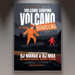Download Volcano Boarding Card Printable PSD Template 1