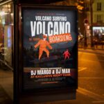 Download Volcano Boarding Card Printable PSD Template 3