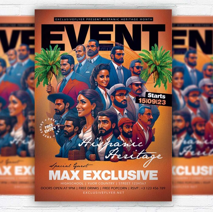 Download Hispanic Heritage Event - Flyer PSD Template | ExclusiveFlye