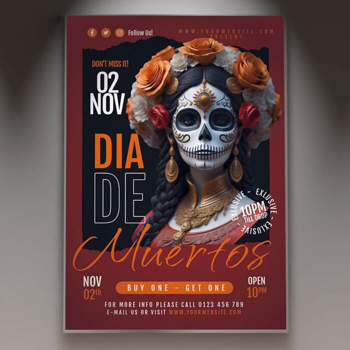Download A day of joy and Mourning Card Printable PSD Template 1