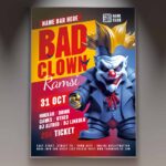 Download Bad Clown Card Printable PSD Template 1