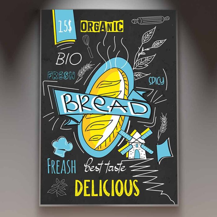 Download Bread Drawn Design Card Printable PSD Template 1